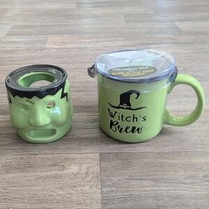 NWT Eccolo Witch's Brew Coffee Mug Frankenstein Lantern Halloween Bundle Of 2